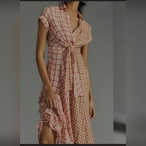 Pilcro Anthropologie tie front‎ shirt dress NWT